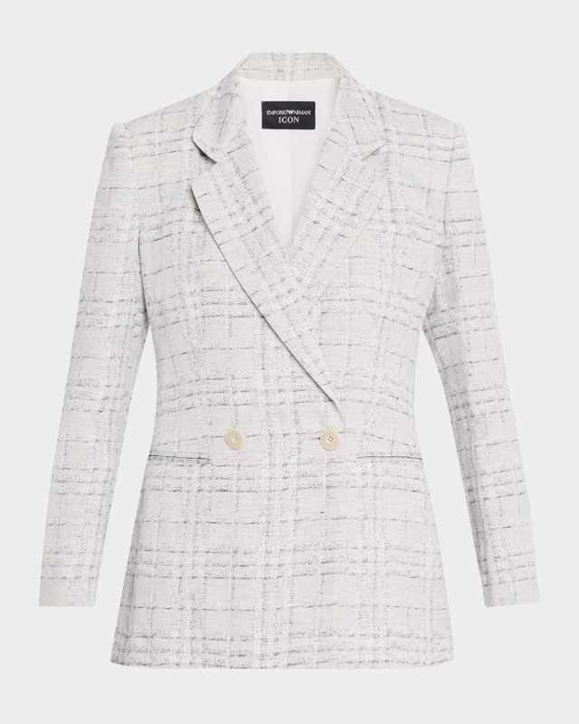 Double-Breasted Check Blazer